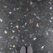 SomerTile - Sonar Hex Terrazzo Porcelain Tile - Black Floor Install