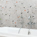 SomerTile - Sonar Hex Terrazzo Porcelain Tile - Silver Wall Install