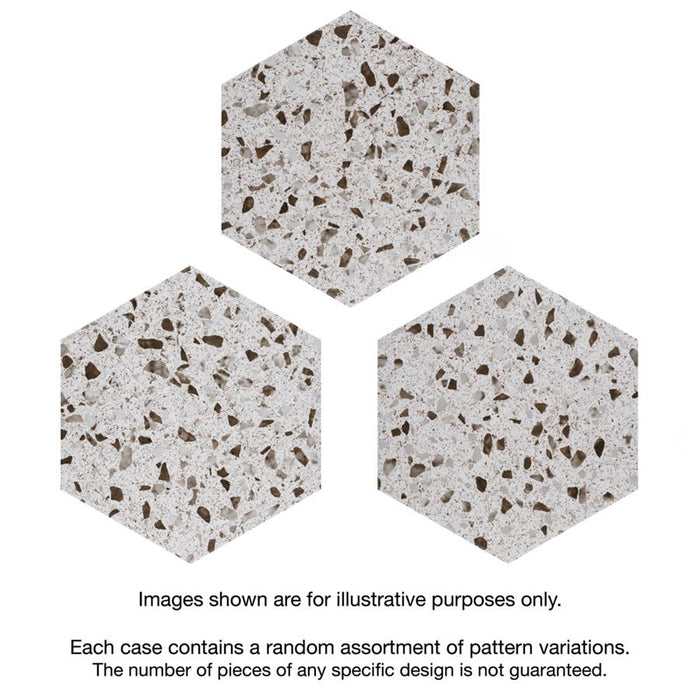 SomerTile - Venice - Hexagon Porcelain Tile - White Variation