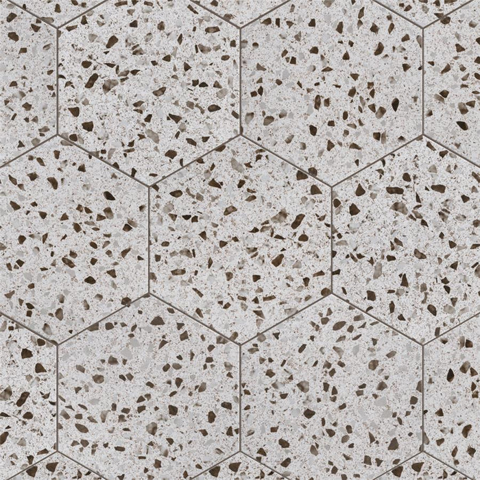 SomerTile - Venice - Hexagon Porcelain Tile - White Installed