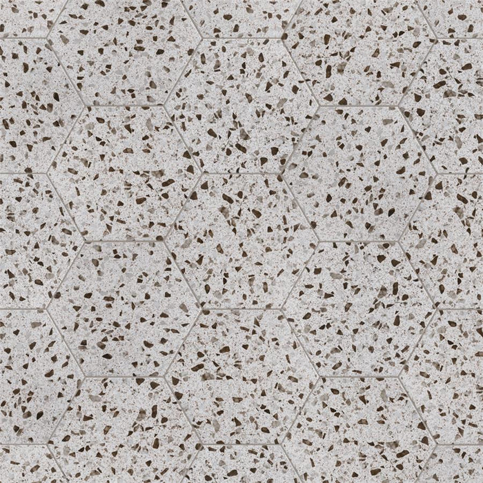 SomerTile - Venice - Hexagon Porcelain Tile - White Installed 2