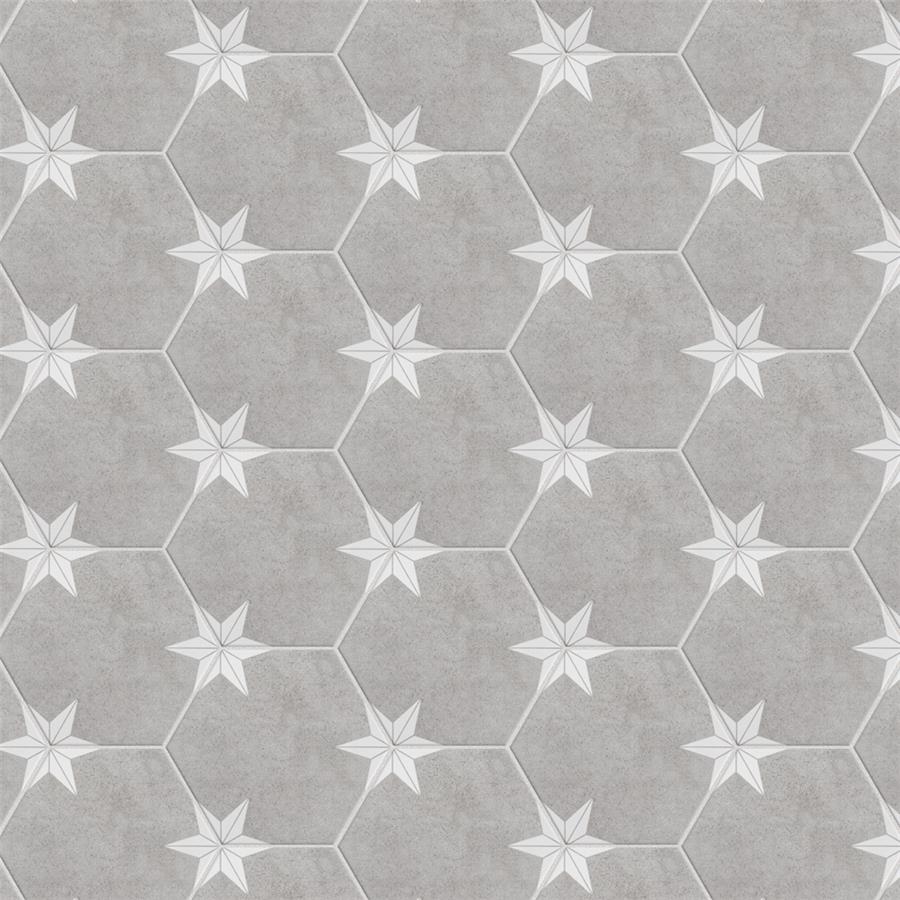 SomerTile - Stella Hex Porcelain Tile - Mist