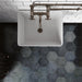 SomerTile - Heritage Hex 7"x 8" Porcelain Tile - Indigo Floor Install