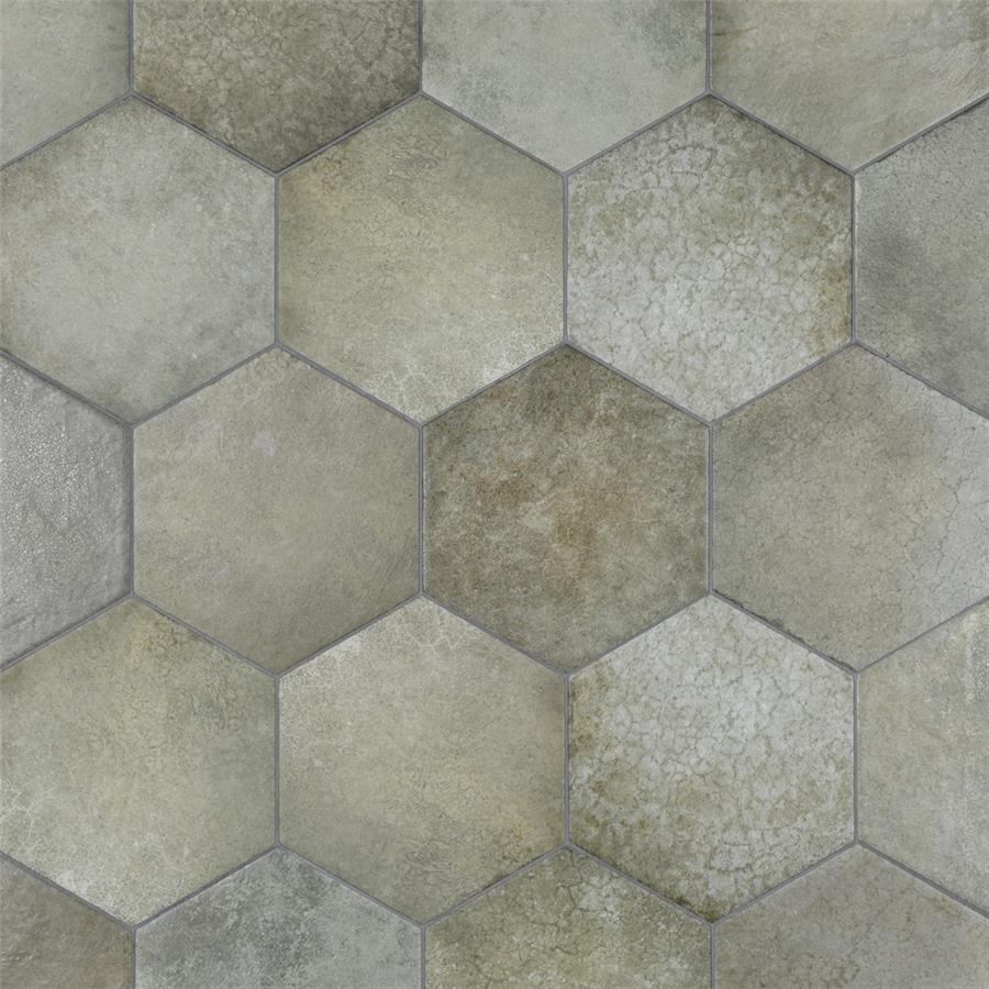 SomerTile - Heritage Hex 7"x 8" Porcelain Tile - Jungle