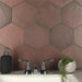 SomerTile - Heritage Hex 7"x 8" Porcelain Tile - Wine Wall Instal