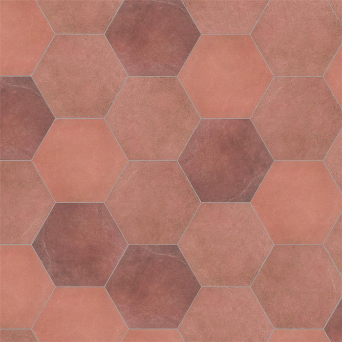 SomerTile - Heritage Hex 7"x 8" Porcelain Tile - Wine Variation