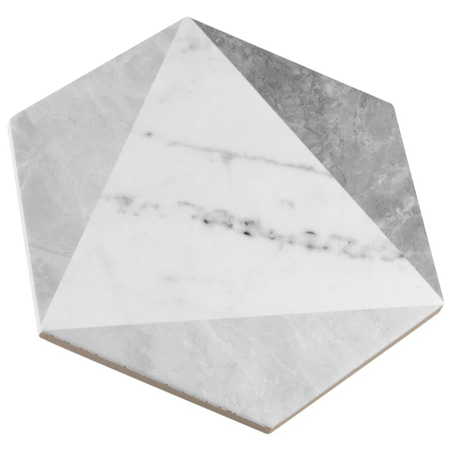 SomerTile - Classico Carrara Hexagon Peak 7"x 8" Porcelain Tile