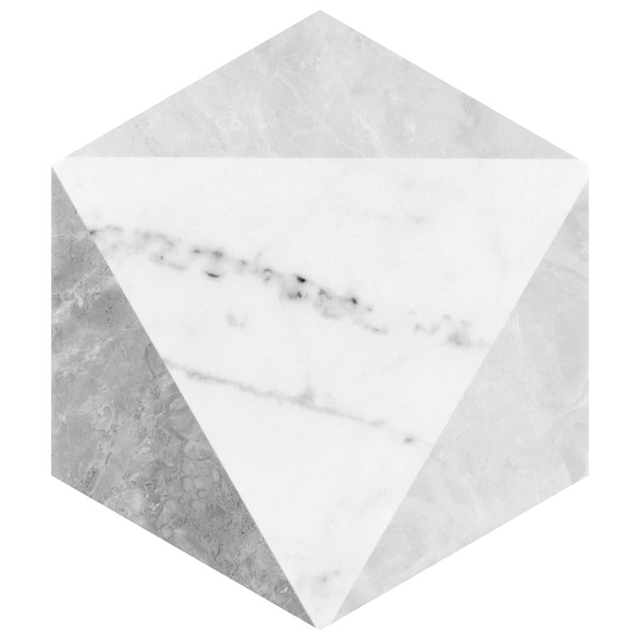 SomerTile - Classico Carrara Hexagon Peak 7&quot;x 8&quot; Porcelain Tile