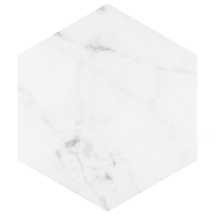 SomerTile - Classico Carrara Hexagon 7"x 8" Porcelain Tile