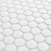 SomerTile - Gotham Penny Round Unglazed Mosaic - White Close Look