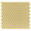 See SomerTile - Hudson Penny Round Gloss Mosaic - Vintage Yellow
