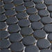 SomerTile - Hudson Penny Round Gloss Mosaic - Matte Black Close View