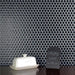 SomerTile - Hudson Penny Round Gloss Mosaic - Matte Black Installed