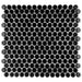 SomerTile - Hudson Penny Round Gloss Mosaic - Glossy Black