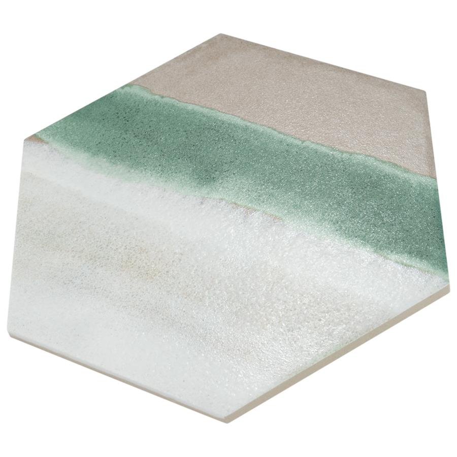 SomerTile - Matter Hexagon 7&quot; x 9&quot; Porcelain Tile - Taupe Green