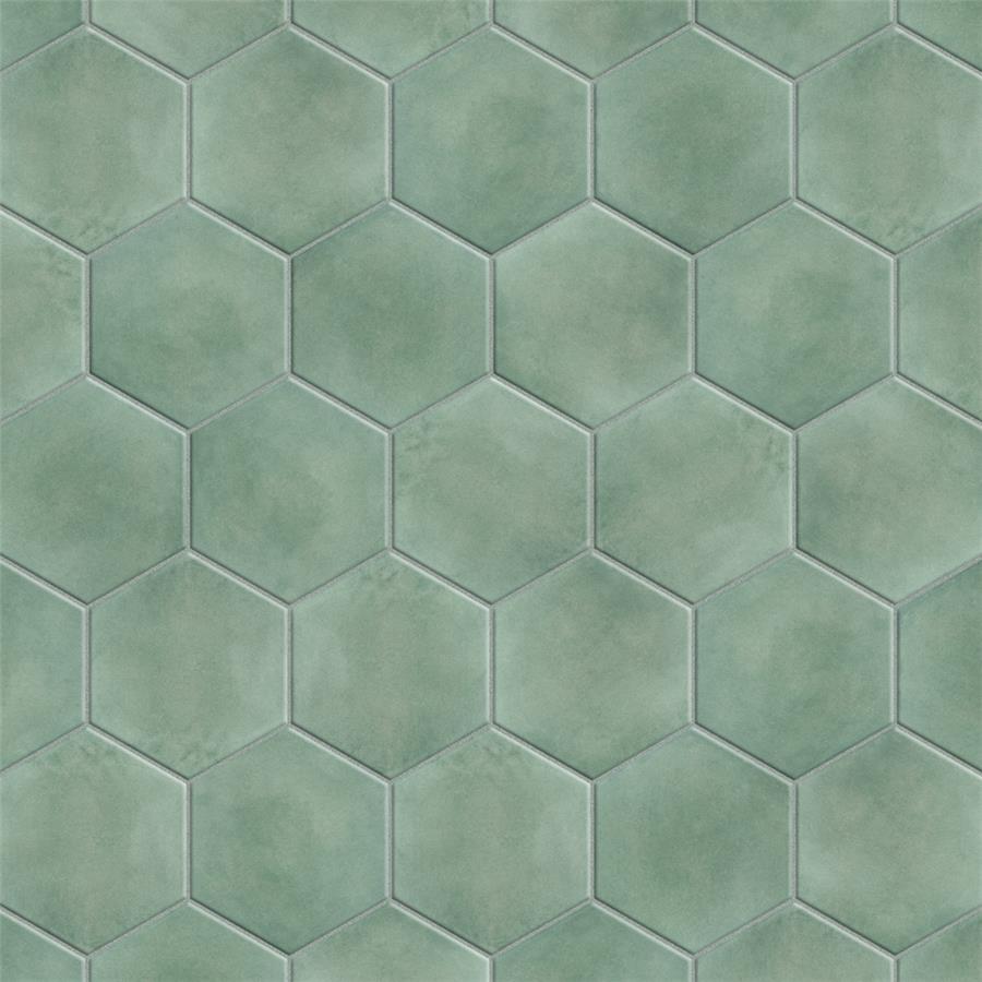 SomerTile - Matter Hexagon 7&quot; x 9&quot; Porcelain Tile - Green