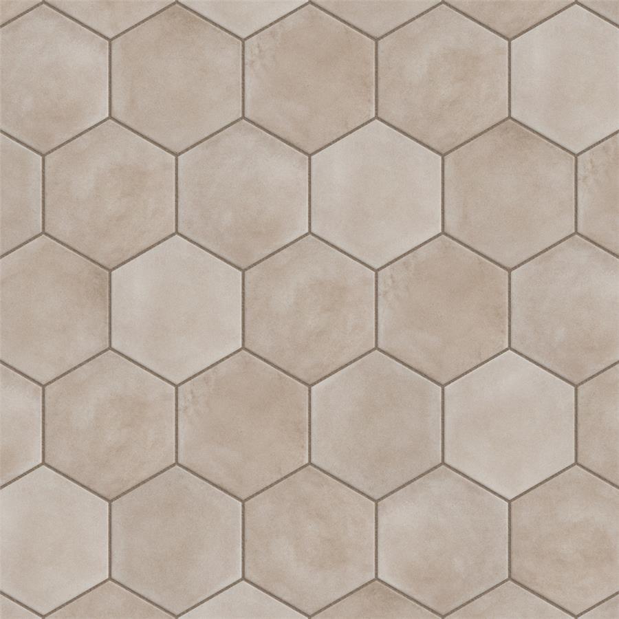 SomerTile - Matter Hexagon 7" x 9" Porcelain Tile - Taupe