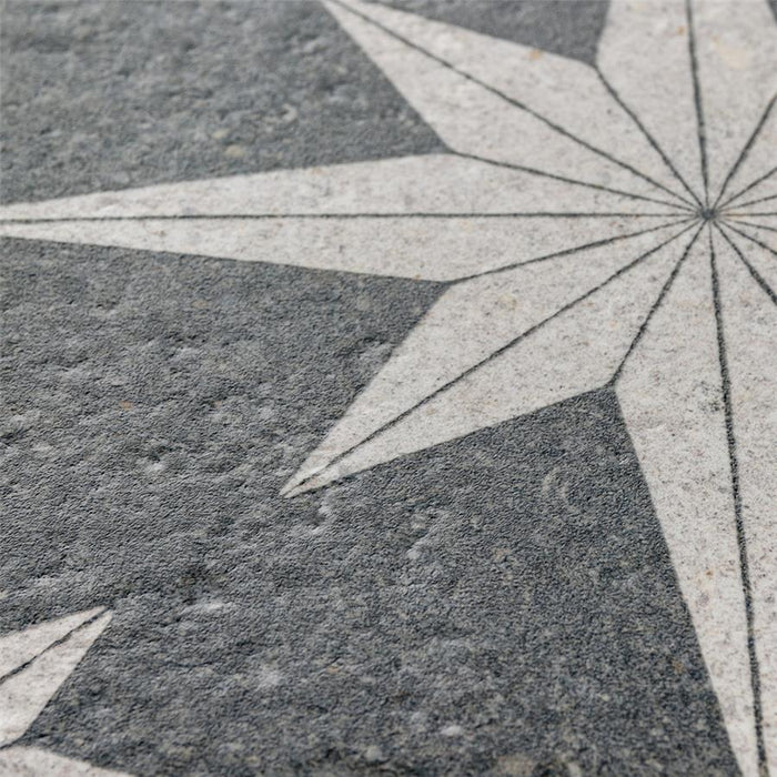 SomerTile - Compass Star 8" x 8" Porcelain Tile - Lava Stone Close View