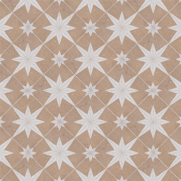 SomerTile - Compass Star 8" x 8" Porcelain Tile - Sand Stone Variation view