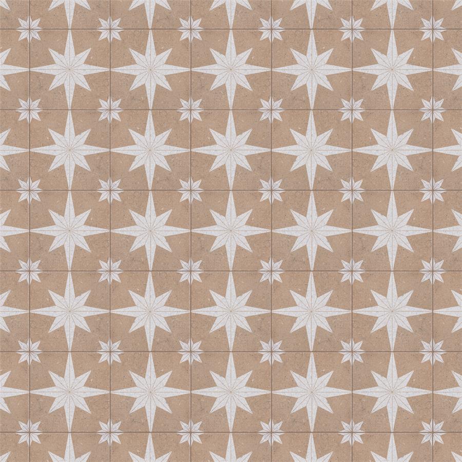 SomerTile - Compass Star 8&quot; x 8&quot; Porcelain Tile - Sand Stone