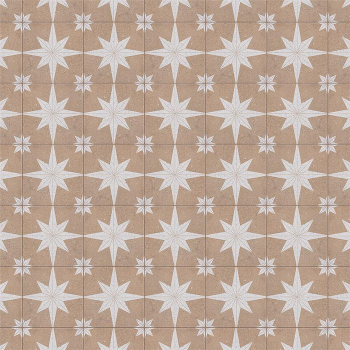 SomerTile - Compass Star 8" x 8" Porcelain Tile - Sand Stone