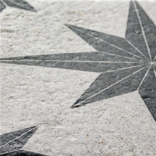 SomerTile - Compass Star 8&quot; x 8&quot; Porcelain Tile - White Stone Close View