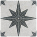 SomerTile - Compass Star 8" x 8" Porcelain Tile - White Stone