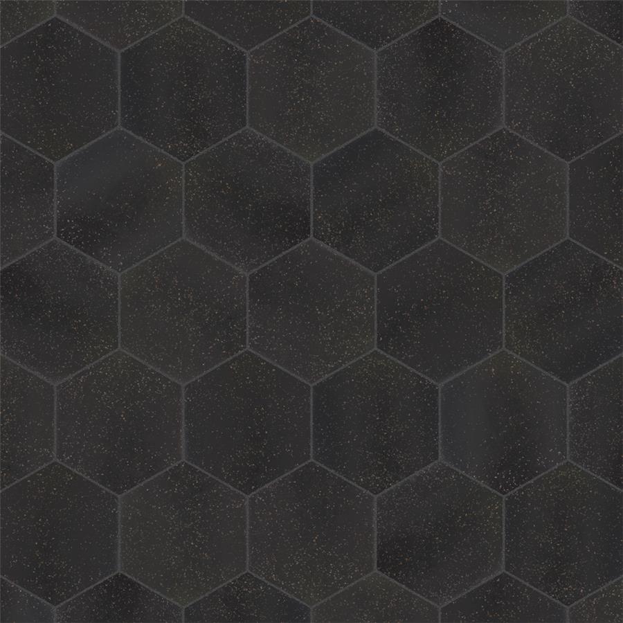 SomerTile - Palazzo Hexagon Porcelain Tile - Nero Variation 2