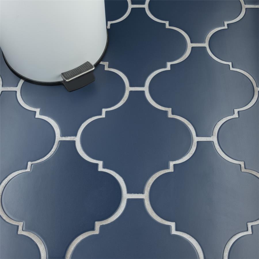 SomerTile - Provenzale Lantern Porcelain Tile - Dark Blue Floor Install