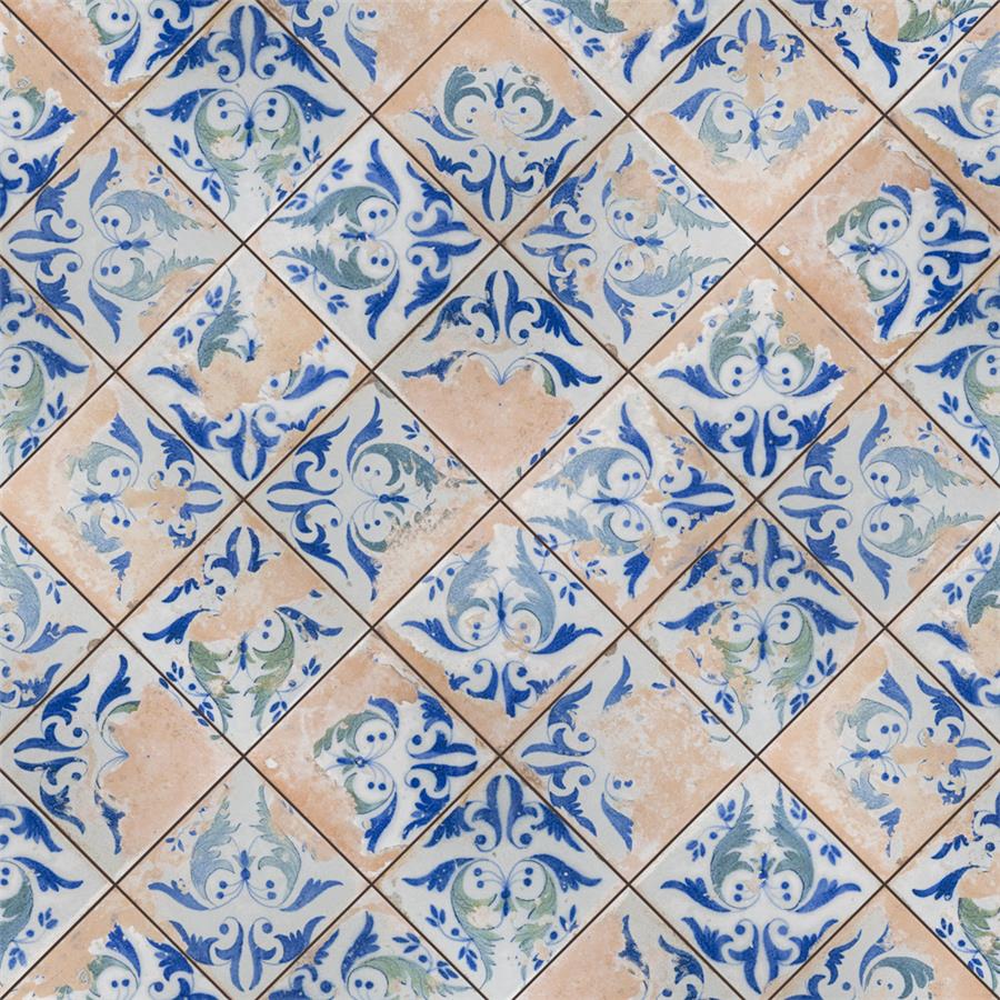 SomerTile - Kings Heritage Ceramic Tile - Leaves Variation 2