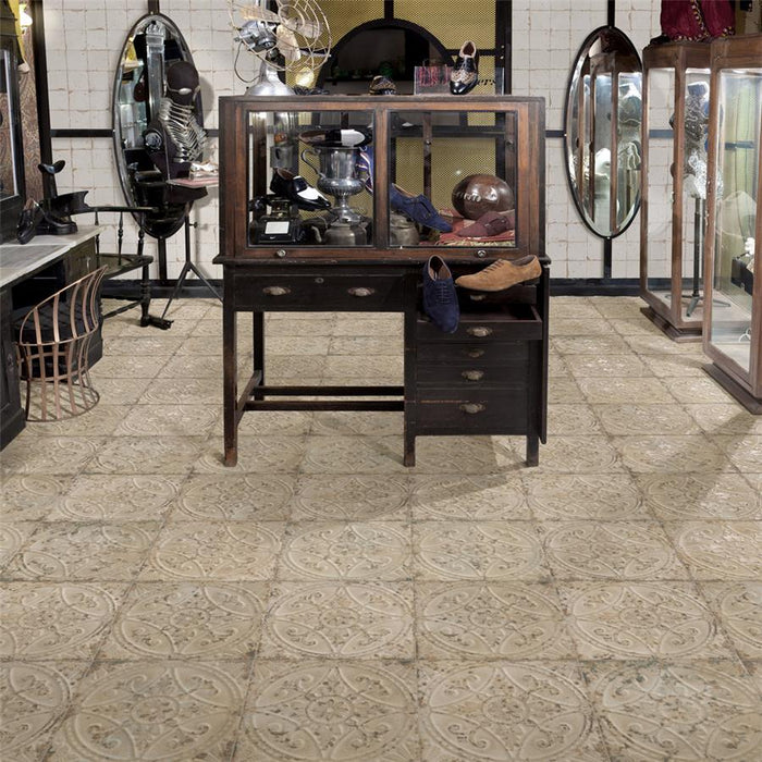 SomerTile - Saja 13" x 13" Floor & Wall Tile  - Blanco Floor Install
