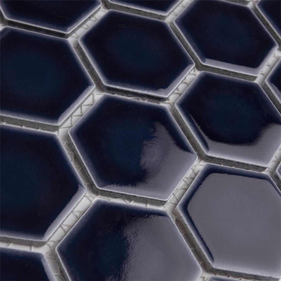 SomerTile - Hudson Due 2" Hex Mosaic - Smoky Blue