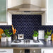 SomerTile - Hudson Due 2" Hex Mosaic - Smoky Blue Room Scene