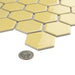 SomerTile - Hudson Due 2" Hex Mosaic - Vintage Yellow Close