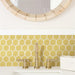 SomerTile - Hudson Due 2" Hex Mosaic - Vintage Yellow Installed