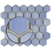 SomerTile - Hudson Due 2" Hex Mosaic - Frost Blue Close