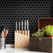 SomerTile - Hudson Due 2" Hex Mosaic - Glossy Black Installed