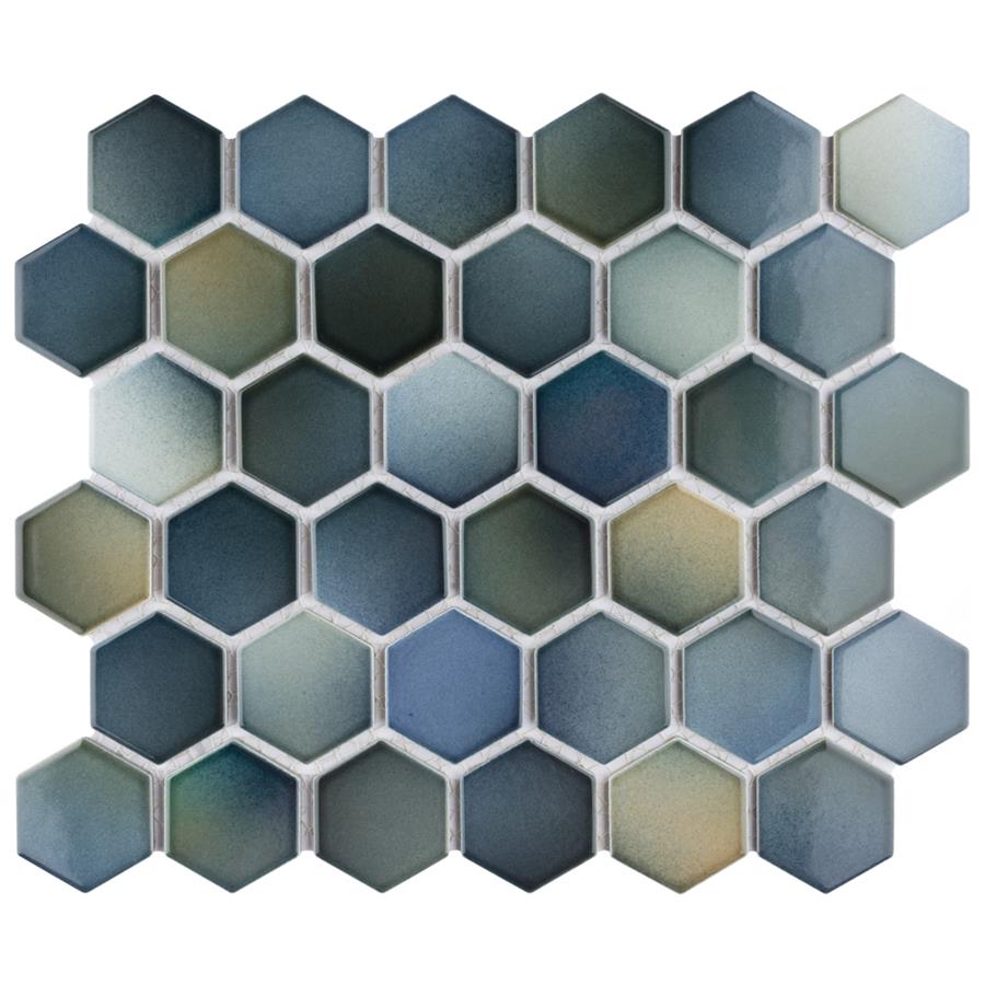 SomerTile - Hudson Due 2" Hex Mosaic - Atlantis