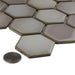 SomerTile - Hudson Due 2" Hex Mosaic - Dove Grey Close