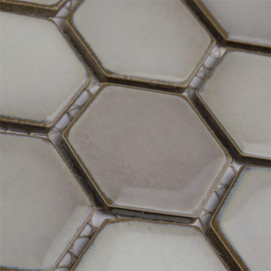 SomerTile - Hudson Due 2&quot; Hex Mosaic - Dove Grey Close View