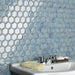 SomerTile - Hudson Due 2" Hex Mosaic - Marine Wall Install