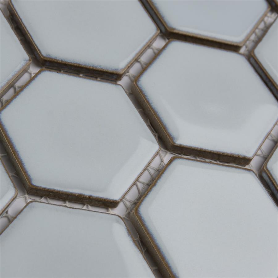 SomerTile - Hudson Due 2" Hex Mosaic - Silk White