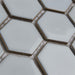 SomerTile - Hudson Due 2" Hex Mosaic - Silk White Close View