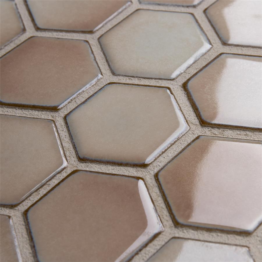 SomerTile - Hudson Due 2" Hex Mosaic - Truffle