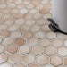 SomerTile - Hudson Due 2" Hex Mosaic - Truffle Floor Install