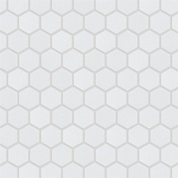 SomerTile - Hudson Due 2" Hex Mosaic - Crystalline White