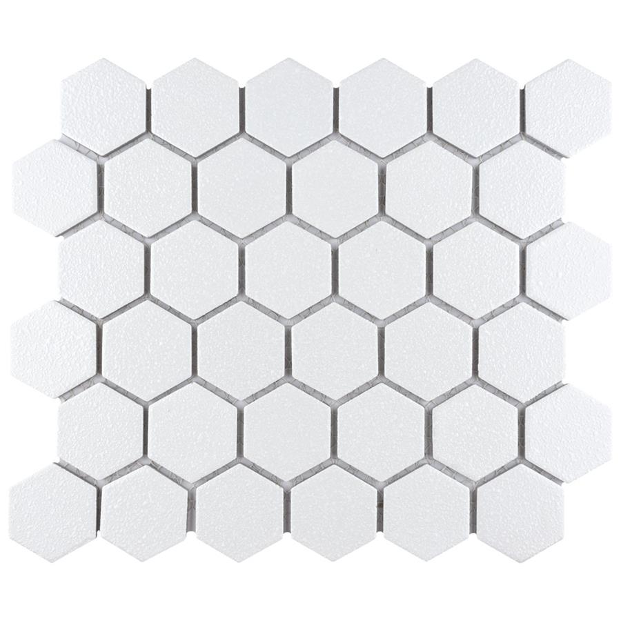 SomerTile - Hudson Due 2&quot; Hex Mosaic - Crystalline White