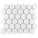 SomerTile - Hudson Due 2" Hex Mosaic - Crystalline White