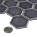 SomerTile - Hudson Due 2" Hex Mosaic - Imperial Grey Close View