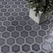 SomerTile - Hudson Due 2" Hex Mosaic - Imperial Grey Floor Install